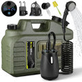 Eglotes 5 Gallon Portable Camping Shower Kit with Rechargeable Pump, Waterproof Water Jug, Adjustable Head