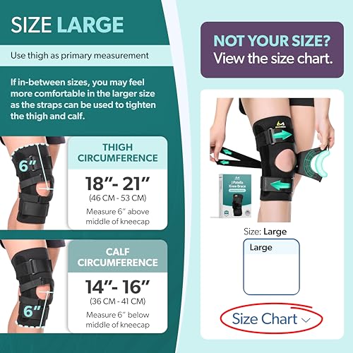 Large Knee Brace with Patellar Stabilizer for Dislocation Support - Lateral & Medial Straps