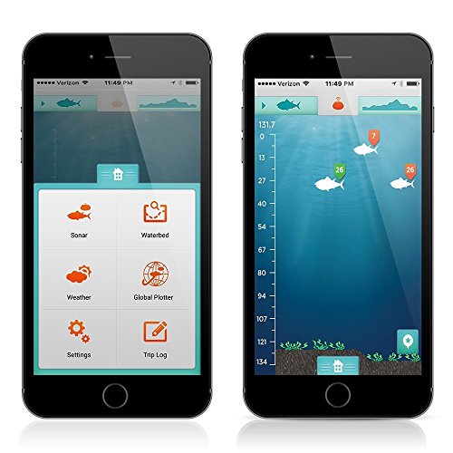 Small Portable Wireless Fish Finder with Bluetooth & App - Classic Model, 135ft Depth Range