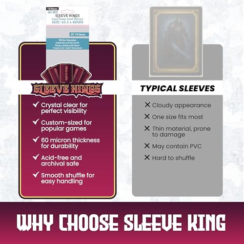 Sleeve Kings Card Sleeves 63.5x88mm 60 Micron 1100ct - Card Game Protection