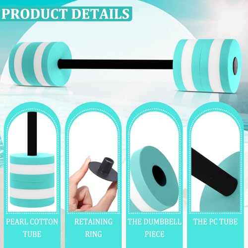 Shappy 4 Pcs Water Dumbbells Set for Pool Exercise - 30 Inch EVA Foam Hand Weights in 4 Colors