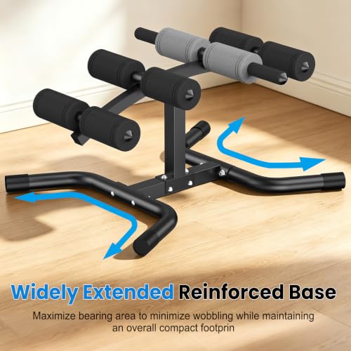 DERACY Black Mini Inversion Table with Rollers - Back Extension Machine for Spinal Decompression