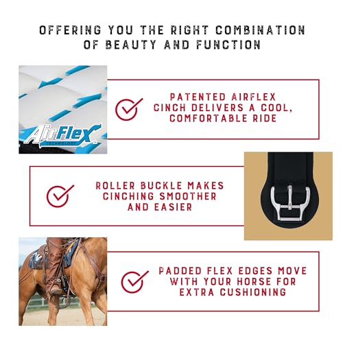 Weaver Equine 36-Inch AirFlex Horse Cinch - Anti-Slip Nylon Webbing, Western Tack