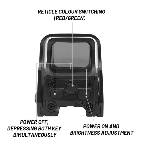 OHHLION 551 Metal Holographic Bright Green & Red Dot Sight