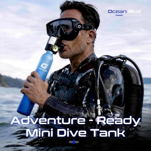 GOYOJO 0.5L Ocean Blue Mini Diving Tank, Portable Refillable Air Bottle