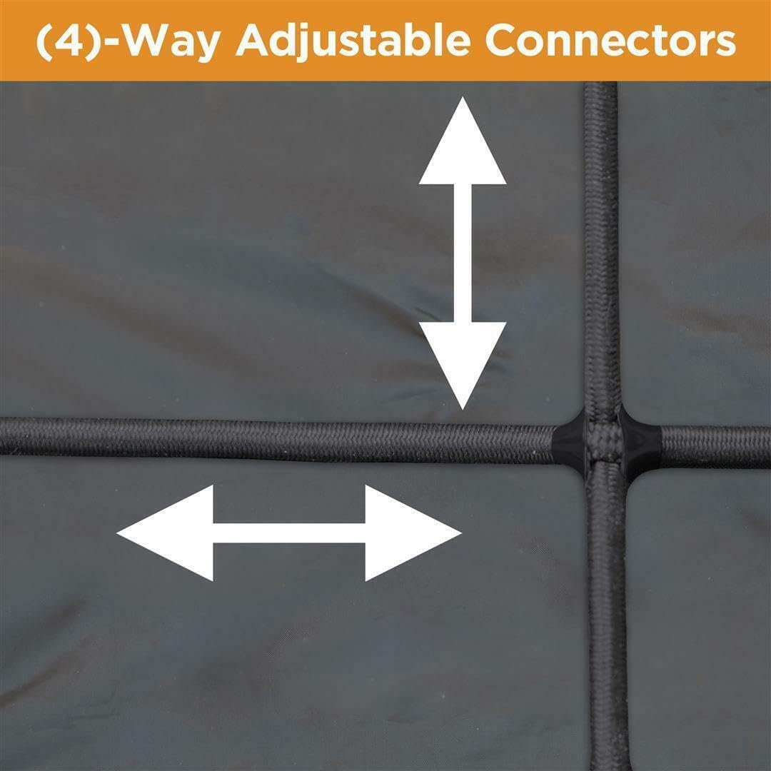 Rightline Gear Weatherproof Truck Bed Cargo Net - Built-In Tarp, 8.8' x 10' Size