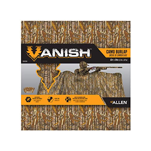 Natural Grain Belt Camouflage Burlap for Hunting - 12ft x 54in, Noiseless & Durable