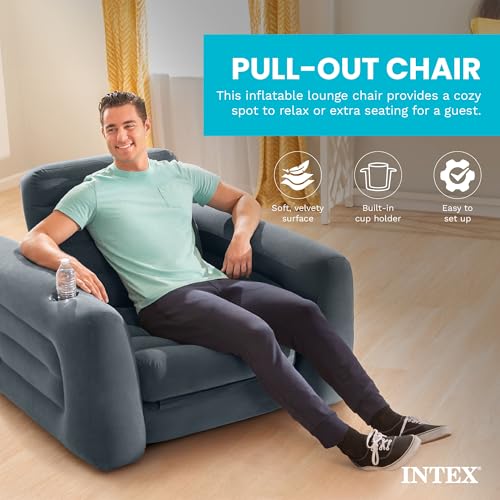 Inflatable Sofa Bed Set with 2 Chairs & Ottoman – Queen & Twin Size Lounge Furniture