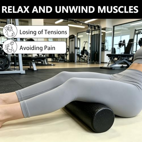 Travel Size Hard Foam Roller for Deep Tissue Muscle Recovery - Black