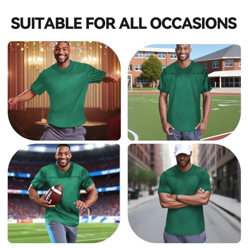 Unisex Green Medium Mesh Football Jersey Retro Active Dry-Fit Sports Tee