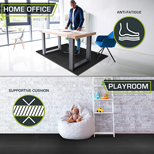 ProsourceFit Black 24x24x1-Inch Interlocking Exercise Puzzle Mat - 72 SQ FT