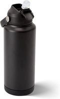 Skiennix 32 oz Insulated Water Bottle - Leak-Proof Stainless Steel with Flip-Top Straw Lid | Black