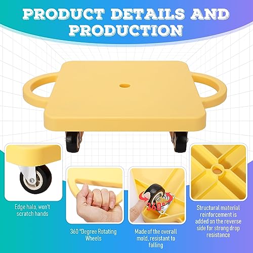 Jerify 6 Pcs Kids Scooter Boards with Handles - Light Color, 30x30cm, Indoor & Outdoor Play