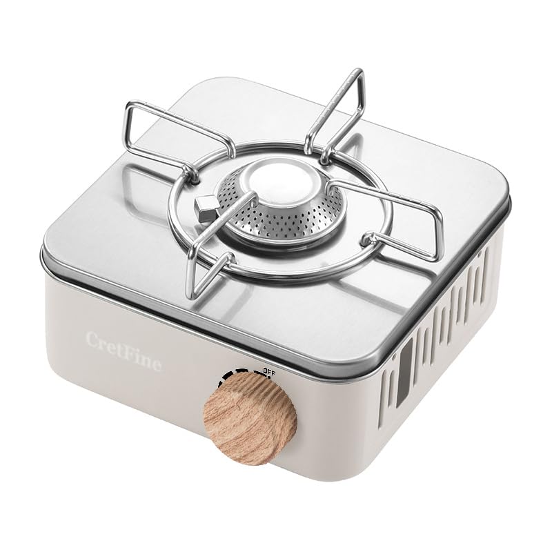 Mini Butane Camping Stove with Portable Bag - 8205 BTU, 2 hr Burn, White (Variation: White)
