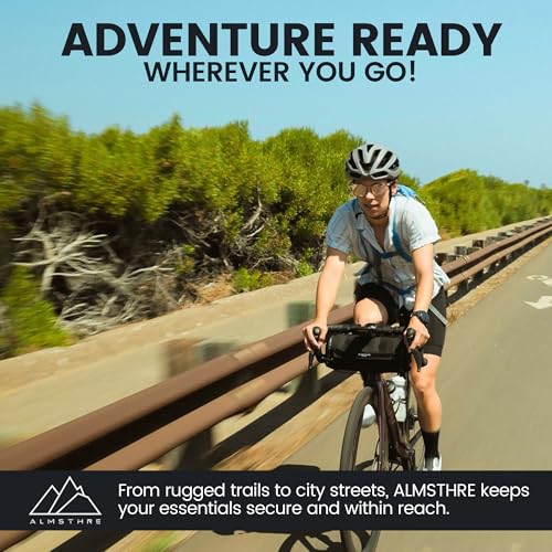 ALMSTHRE Signature XL Bike Handlebar Bag Midnight Black Waterproof Hard Shell