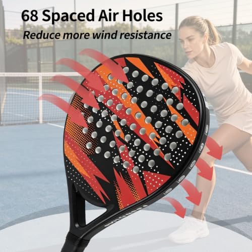 Carbon Fiber Padel Racket Set of 2 - Lightweight, Beginner Friendly