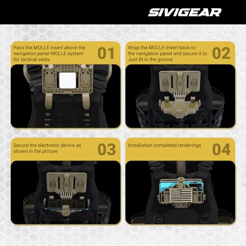 Coyote Brown Tactical Phone Holder for 6.0-7.7 Inch Devices, MOLLE Chest Mount