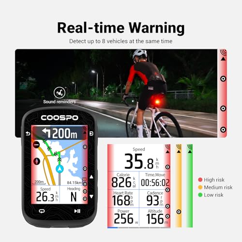 Bike Radar Tail Light with Auto Brake Alert & 7 Modes - Long Battery Life