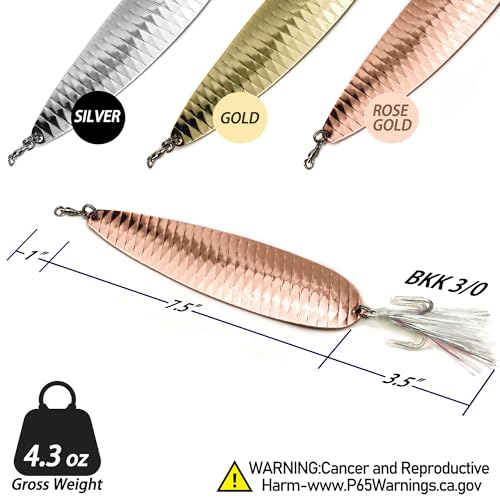 7.5 Inch Silver Magnum Flutter Spoon for Striped Bass - Classic B2