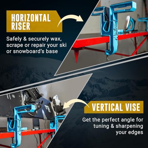 Winterial Snowboard and Ski Vise Set of Two - Adjustable Non-Slip Tuning & Repair Clamps