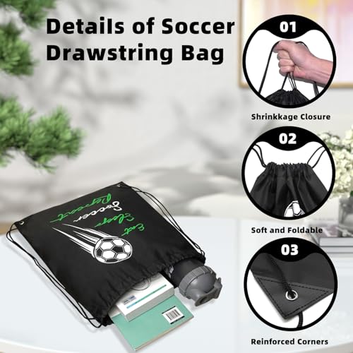Soccer Party Favors Pack 24 Pcs with Drawstring Backpacks & Adjustable Bracelets for Kids & Adults