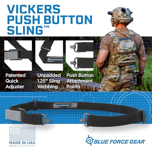Blue Force Gear Black 2-Point Adjustable Sling 1.25" Width US-Made