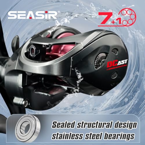 SEASIR Left Hand Baitcasting Reel with Digital Braking System, Ultralight Fishing Reel