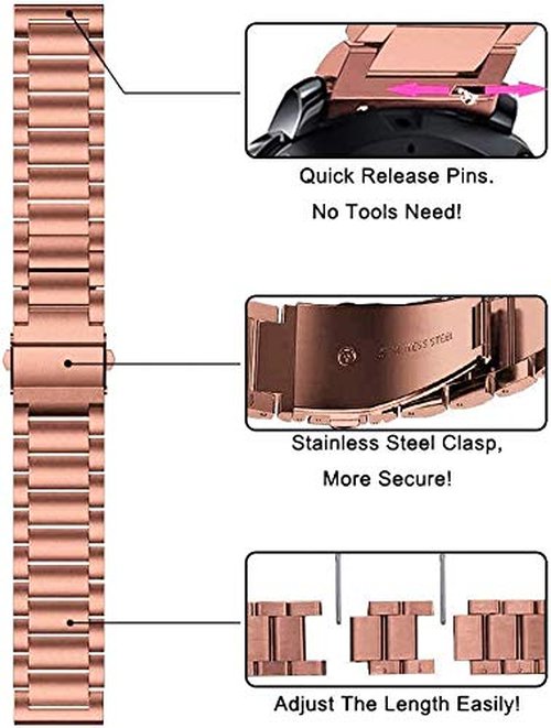ViCRiOR Compatible Watch band with Amazfit Active 2/GTS 4 Mini/GTS 4 / GTS 3/ GTS 2/ GTS 2 Mini/GTS 2e/ GTS Bands, 2 Pack Stainless Steel Mesh Strap for Amazfit Bip/Bip 3 Pro/Bip U Pro Man Women