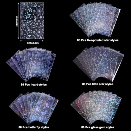 Holographic Style Kpop Photocard Sleeves Holder 58 x 89 mm, 400 Pcs