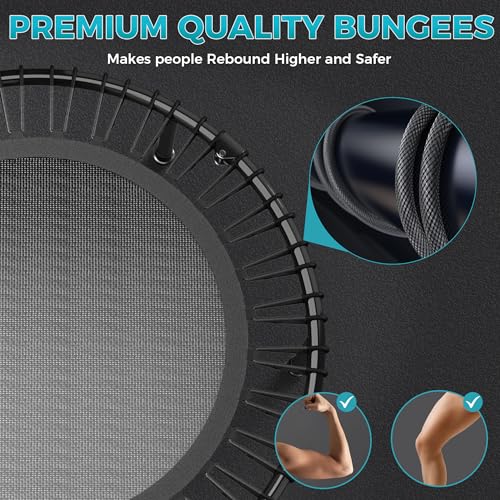 Wonlink Black 40-Inch Rebounder Trampoline for Adults, Indoor/Outdoor Exercise