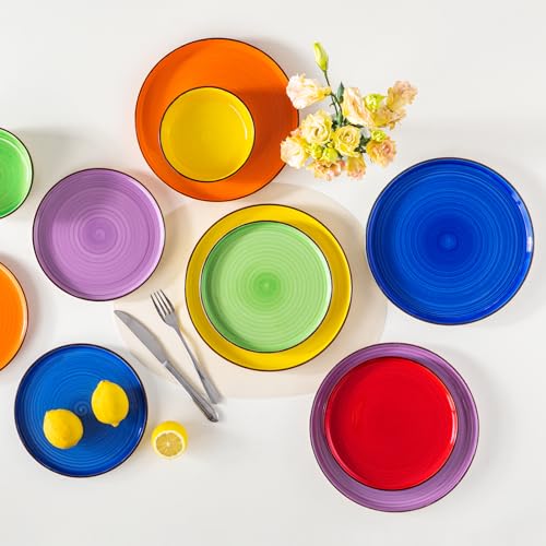Vancasso Bonita Multicolor 18-Piece Dinnerware Set for 6 - Stoneware Plates & Bowls, Dishwasher & Microwave Safe