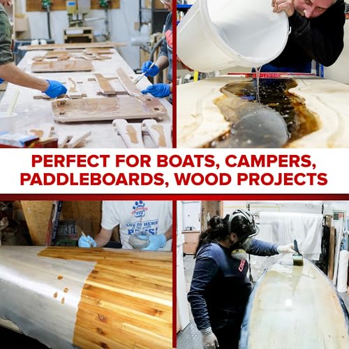 Marine Epoxy Resin Kit 38.4 Fl Oz Fast Cure 5:1 Marine & Boat Repair