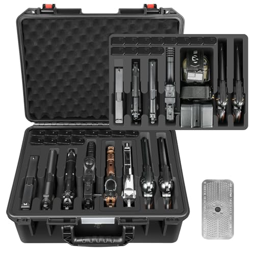 TSA Gun Case for Handguns and Magazines - Black, 8 Pistol & 12 Magazine Capacity