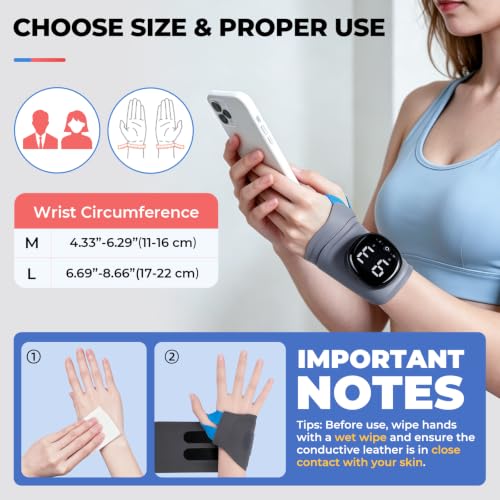 Hand Massager with Heat L - Cordless Wrist Support Brace for Carpal Tunnel & Arthritis, Gray