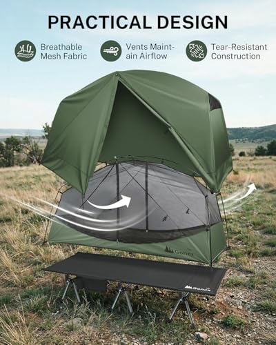 Gonex 31.5-Inch Wide Camping Tent Cot - Army Green, Portable & Adjustable