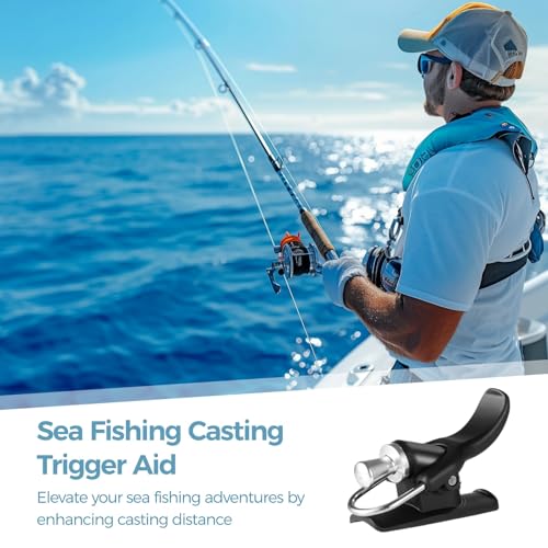 2pcs Surf Fishing Trigger Casting Aid - Black - Marine Rod Trigger Clamps
