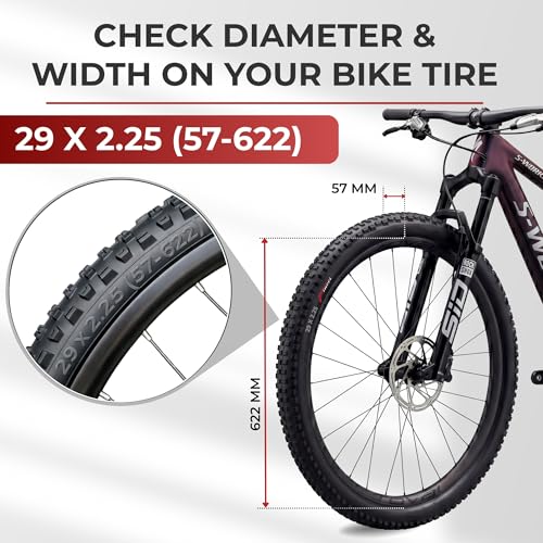 Mountain Bike Tire & Tube Set 29x2.25 Black Foldable 57-622 Schrader/Presta