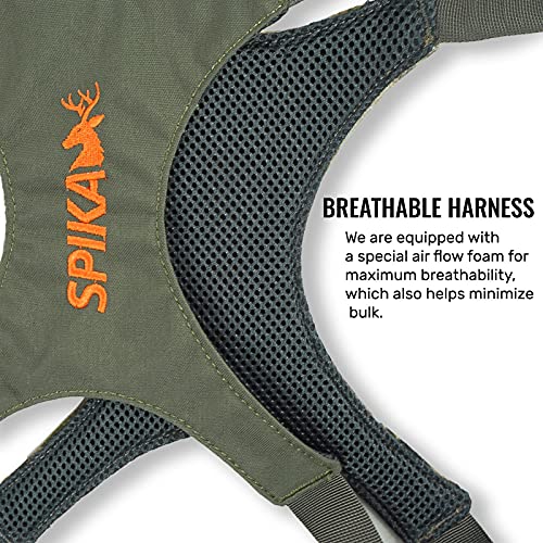 SPIKA Army Green Binocular Harness Chest Pack Waterproof with Rangefinder & Rain Cover