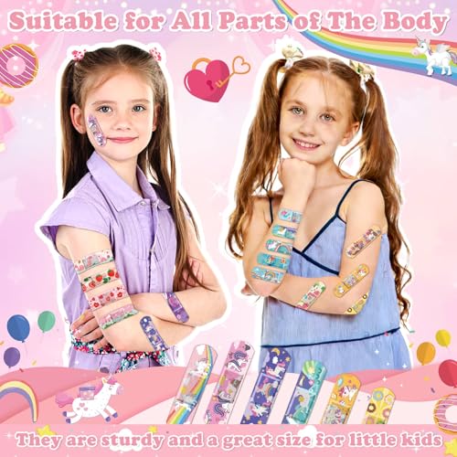 Sweet & Cute Kids Cartoon Bandages 360 Pcs - Mermaid & Rainbow Styles Waterproof & Flexible | Girl & Boy First Aid