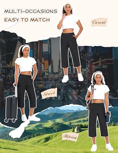 Women's Quick Dry Hiking Cargo Capris - X-Large Black Travel Pants