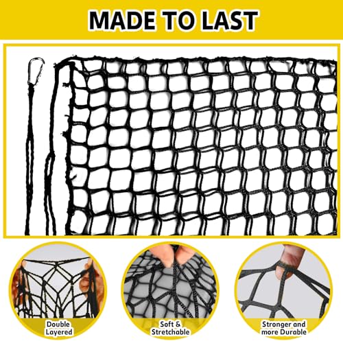 Kids Climbing Net 9.9ft x 9.9ft Heavy Duty Playground Safety Mesh - Black