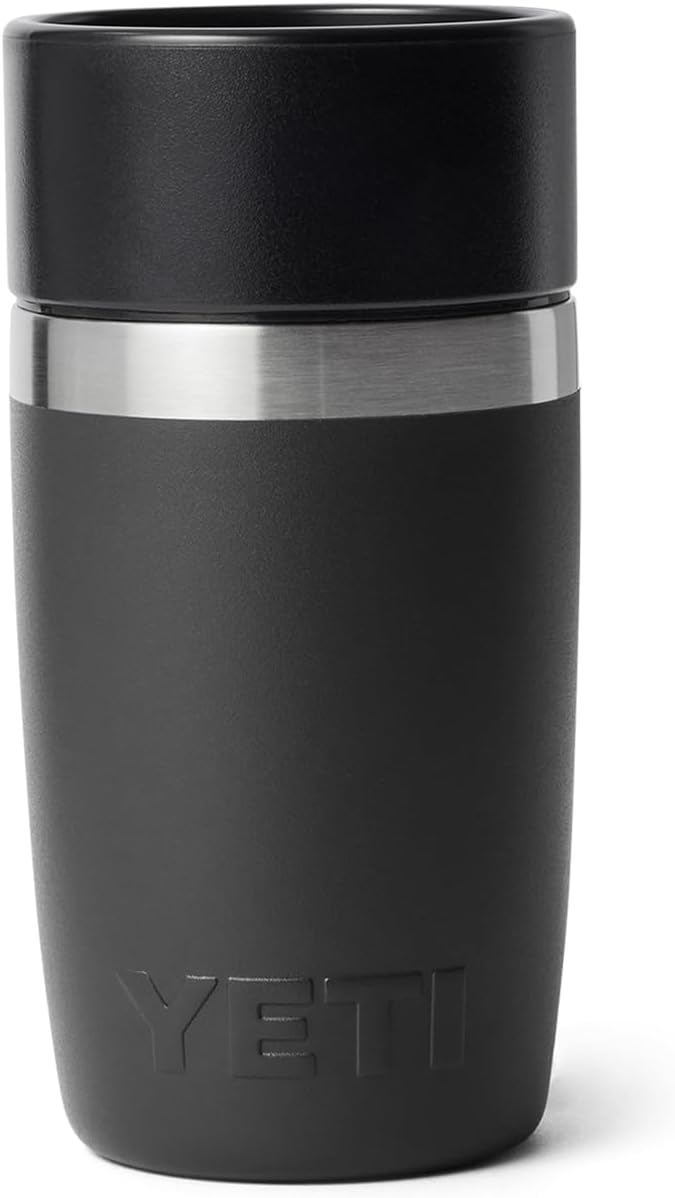 YETI Rambler 8 oz Travel Bottle - Stainless Steel, Vacuum Insulated, Leakproof Commuter Cap | Black