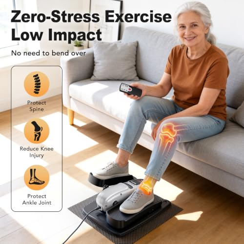 Wefely Silver Under Desk Elliptical Leg Exerciser for Seniors & Office