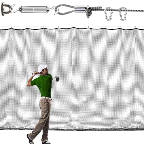 LAKNUAL 12x20ft Golf Practice Net with Complete Setup Kit Indoor Outdoor Barrier