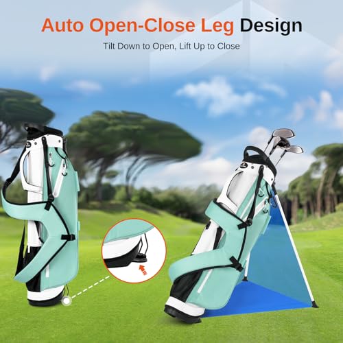 Full Choice Mint Lightweight Golf Stand Bag with 4-Way Dividers & Dual Straps