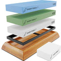 Sharp Pebble 8-inch Whetstone Knife Sharpening Kit with Grits 400/1000/6000 & Flattening Stone