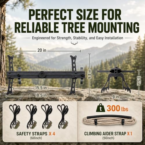 FUNHORUN 4 Pack 20-Inch Climbing Sticks with Bonus Aider for Hunting & Tree Stand Setup