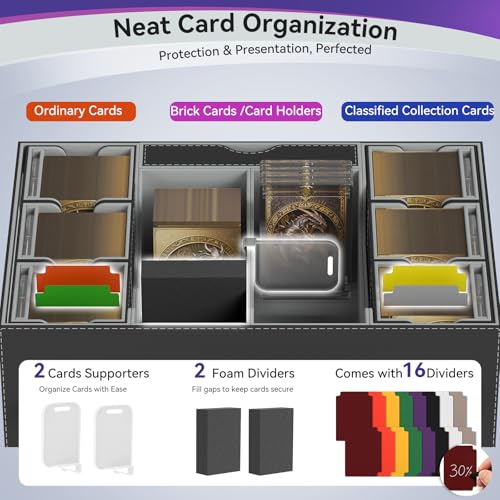 Cortile MTG Deck Box 9-in-1 Modular Card Organizer with Lock & Dice Tray