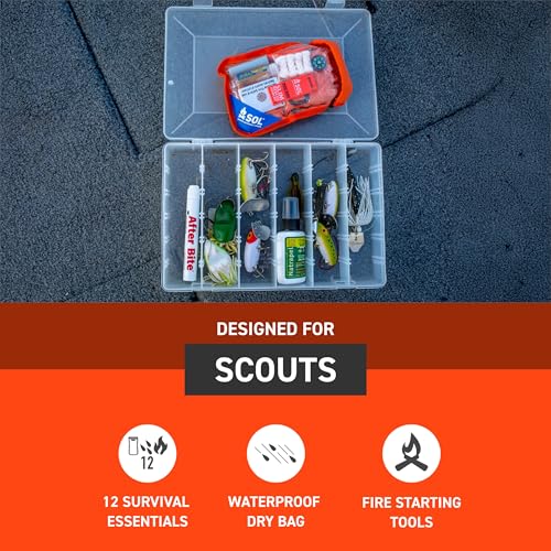 SOL Waterproof Emergency Survival Kit with Fire Starter, Blanket & Tools