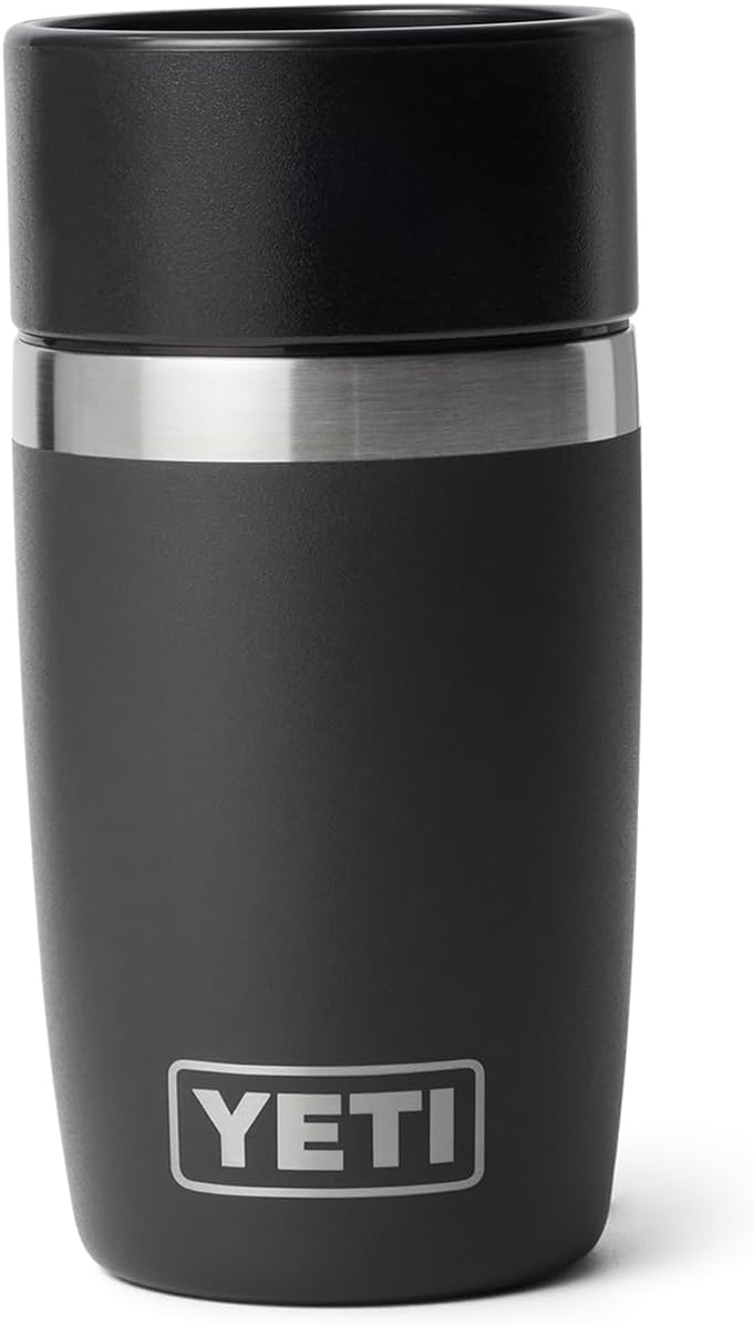 YETI Rambler 8 oz Travel Bottle - Stainless Steel, Vacuum Insulated, Leakproof Commuter Cap | Black